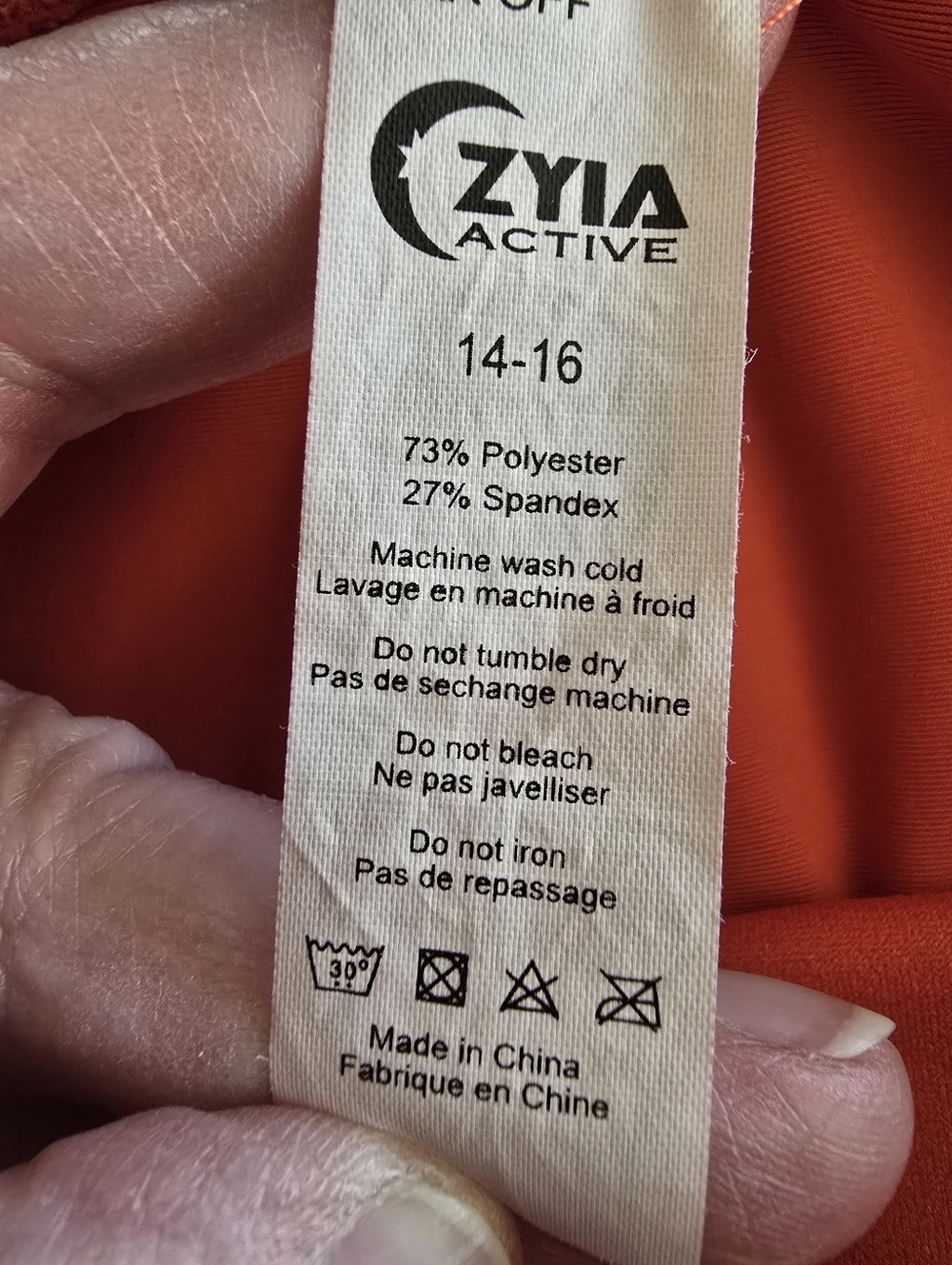 NWOT ZYIA Women's High-Waist Tangerine Metallic Light n'Tight Legging Size 14-16 - Picture 14 of 14